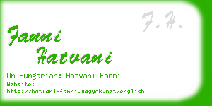 fanni hatvani business card